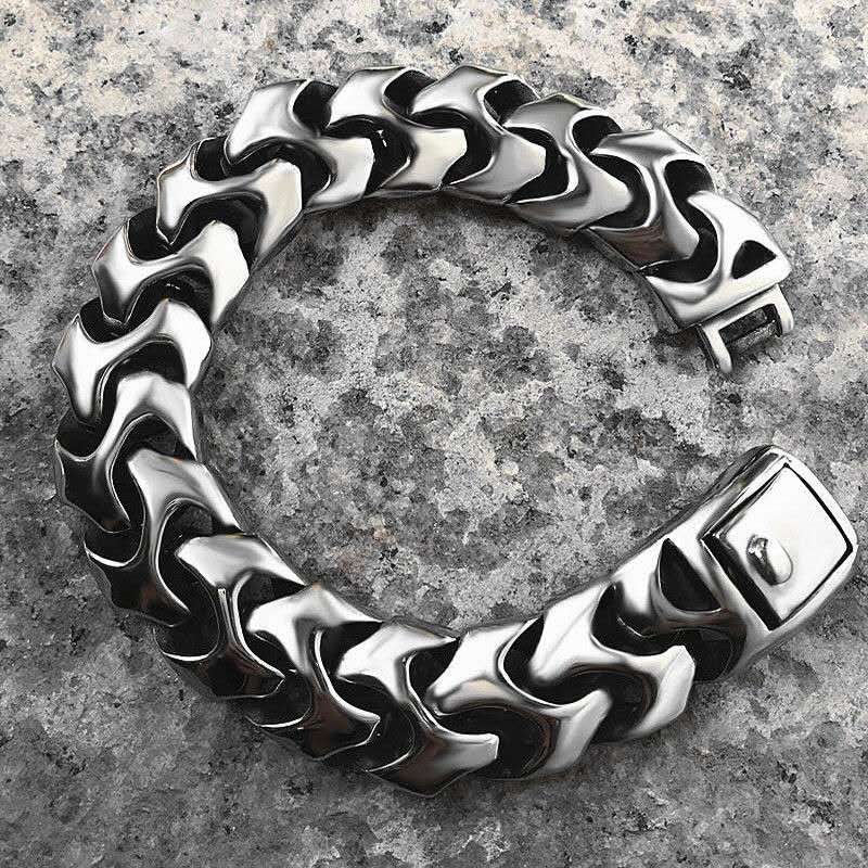 Ceramic Link Bracelet - ロックボールの形をしたブレスレット,レトロなステンレス鋼のブレスレット,チャームチェーン,ドラゴンブレスレット,男性用ジュエリー