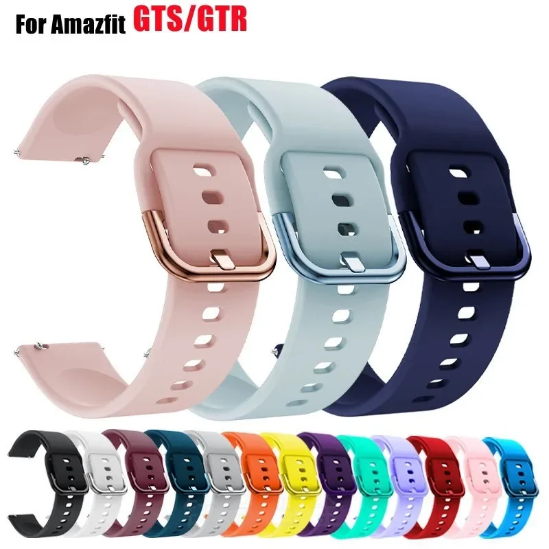Titan Smartwatch Accessories - ウォッチ用シリコンストラップ,腕時計用20mm/22mm,Amazfit gts/2/2e/3/4 mini/gtr 4/3/pro/bip 3 pro/bip