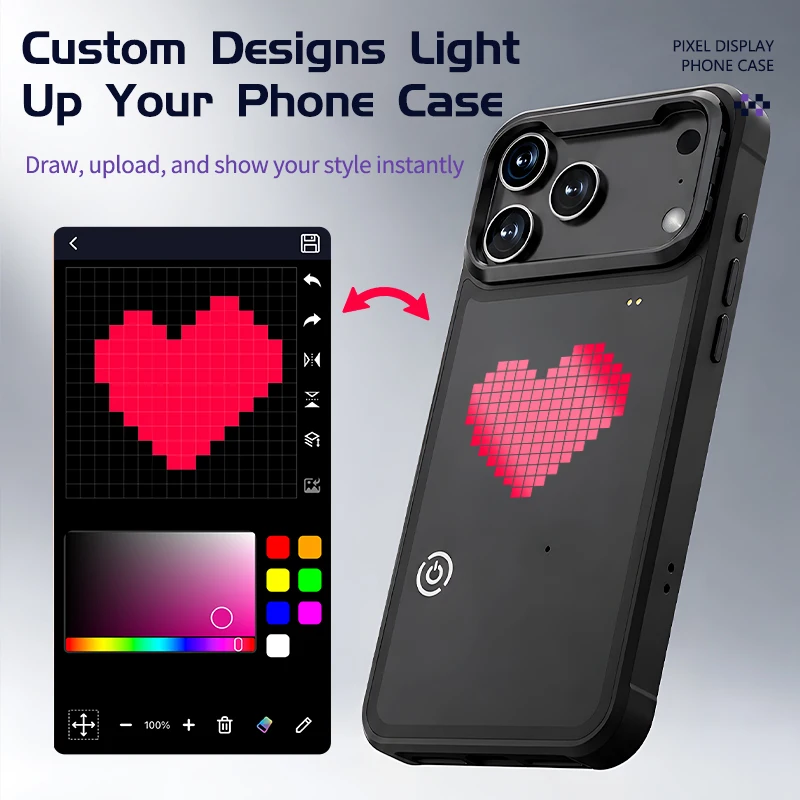 Smart Accessories - DIYモード対応アプリ画像スクリーンケース iPhone 17 16 Pro Max用
