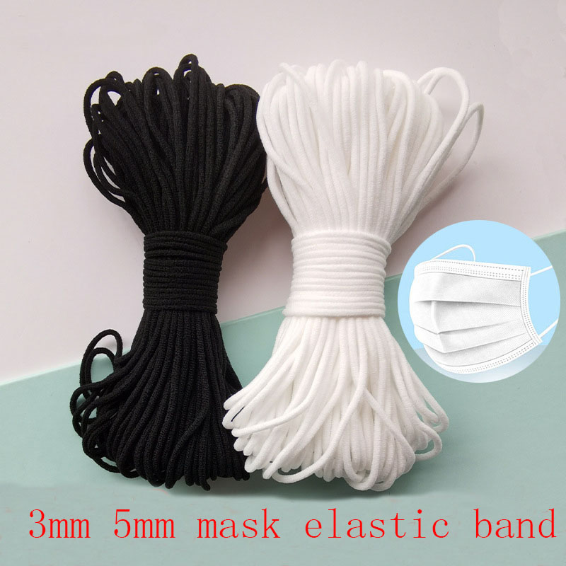 Milanaise Mesh Band - マスク用弾性コード3mm,丸型,白,5mm,マスク用,オイルコアコード,手作り,10歳の子供用衣類アクセサリー