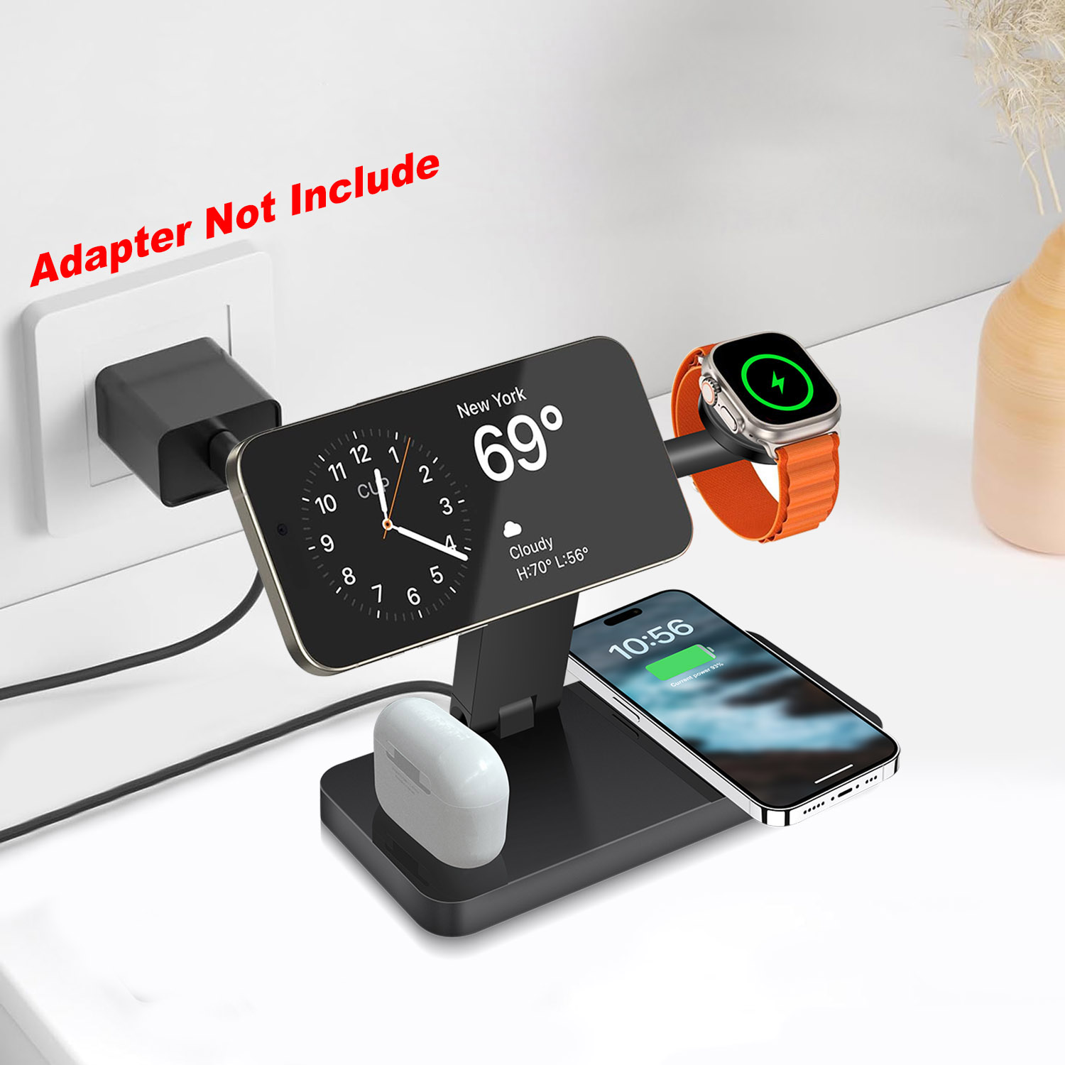 Smartwatch Ac - 4 in 1 マグネット式ワイヤレス充電スタンド iPhone 17/16/15/14/13