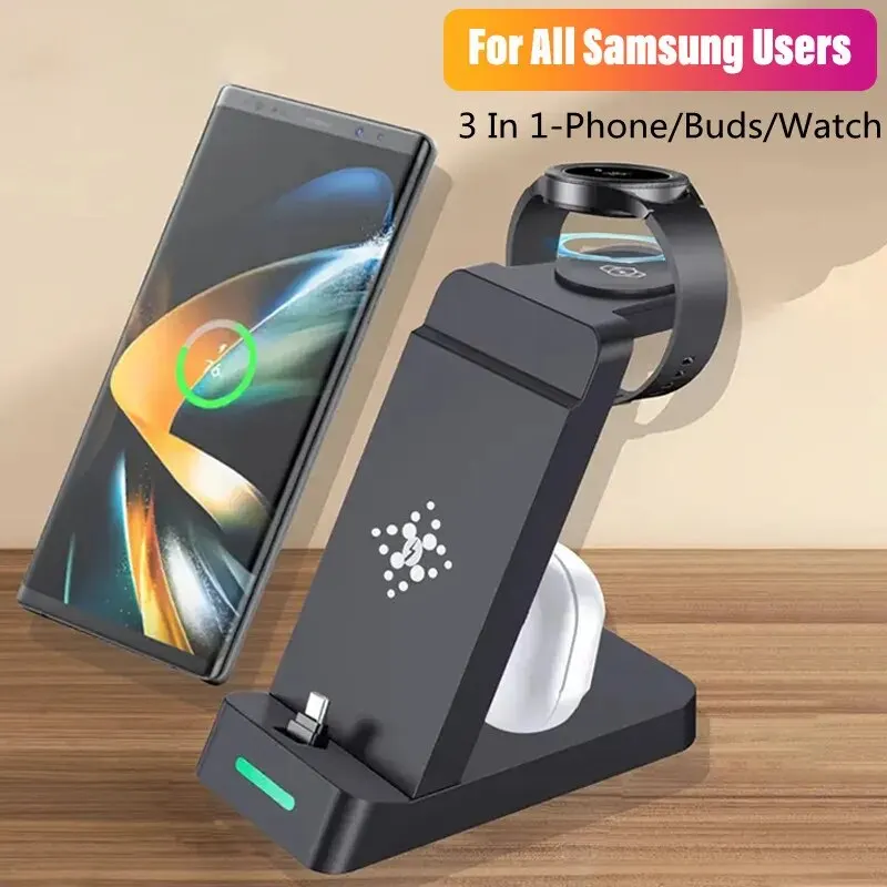 Smartwatch Ac - 高速ワイヤレス充電ステーション,Samsung s24,s23,s22,note z fold,galaxy watch 5,4,3,2,1