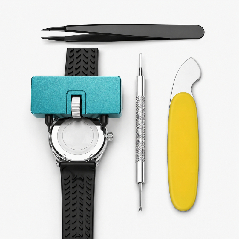 Tool Kit Strap Change - 時計修理ツールセット：時計バンドのリンク除去ツール、バネ棒、ピンセット、時計ケースの開閉ツール（ストラップのサイズ調整と電池交換用）