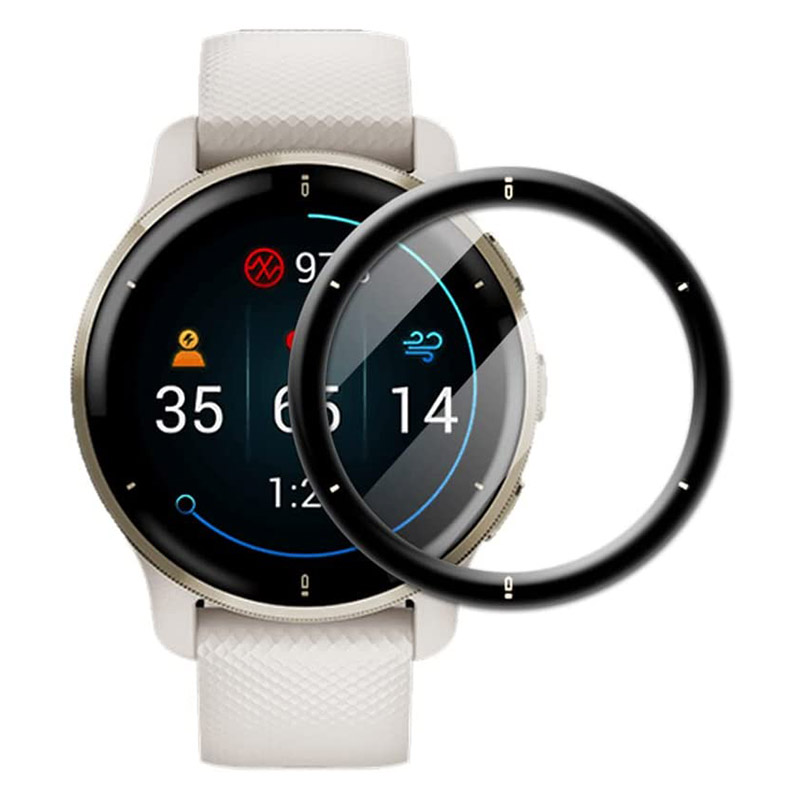 Garmin Smartwatch Accessories - 3D 湾曲エッジ保護フィルムガーミン Venu 2 プラスフルスクリーンプロテクターフィルムスマートウォッチアクセサリー