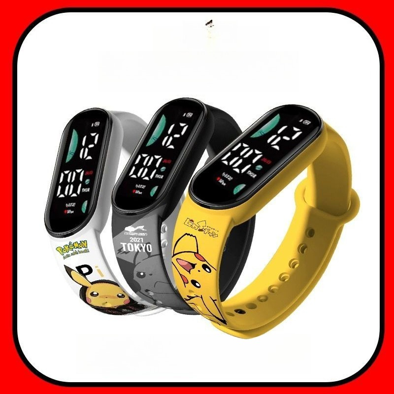 Accessories With Watch - ポケモン漫画柄デジタル腕時計学生用発光防水スポーツウォッチ、可愛くて楽しい、便利な時計、友達へのギフト