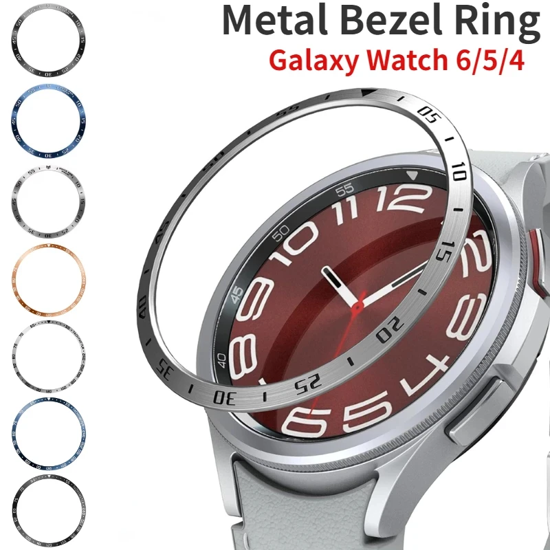 Smartwatch Band Accessories - サムスンギャラクシーウォッチ用メタルベゼル6、クラシック、47mm、43mm、46mm、42mm、時間、速度、スケール、保護カバー、6、5、4 40mm、44mm