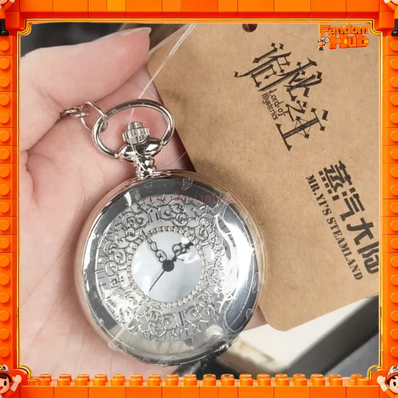 Accessories With Watch - 本物のロード・オブ・ザ・ミステリーズ＆スチームランド・クライン・モレッティと同じスタイルのシルバーポケットウォッチ、アニメスタイルのコレクタブルグッズおもちゃギフト