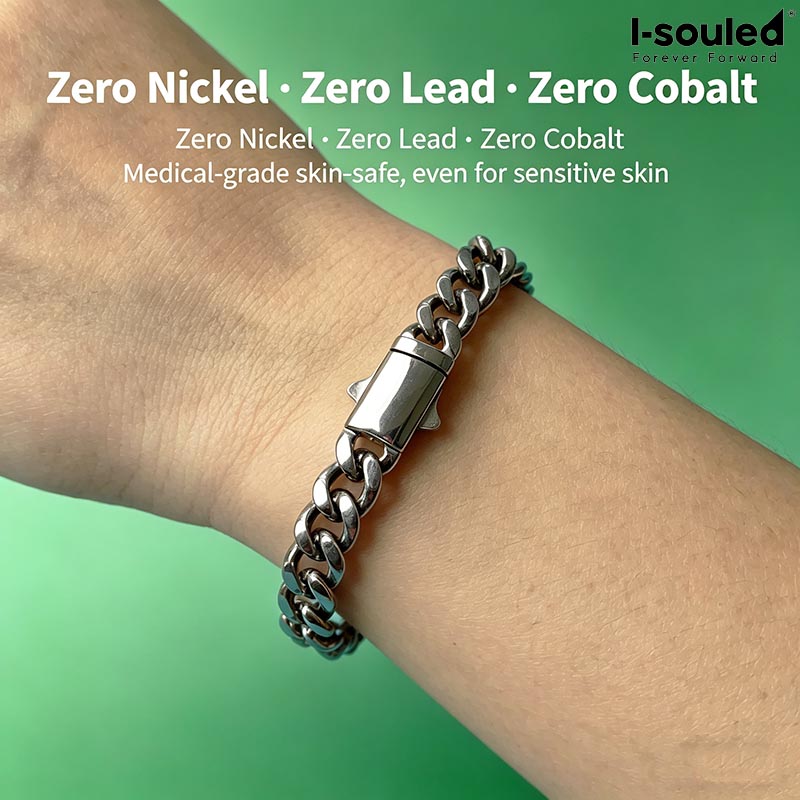 7mmソリッドチタンブレスレット 軽量 抗アレルギー キュー - Ceramic Link Bracelet のレビューと価格