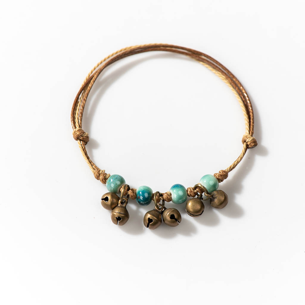 手作りセラミックレトロスタイルビーズ調節可能なサイズのブレス - Ceramic Link Bracelet のレビューと価格