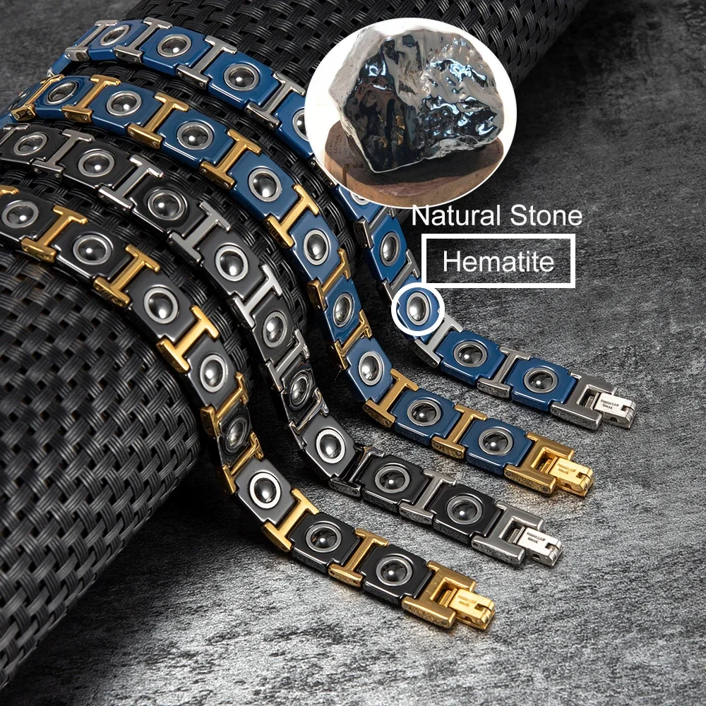 夢のようなブルーセラミックブレスレット,チタン鋼,磁気ヘマタ - Ceramic Link Bracelet のレビューと価格