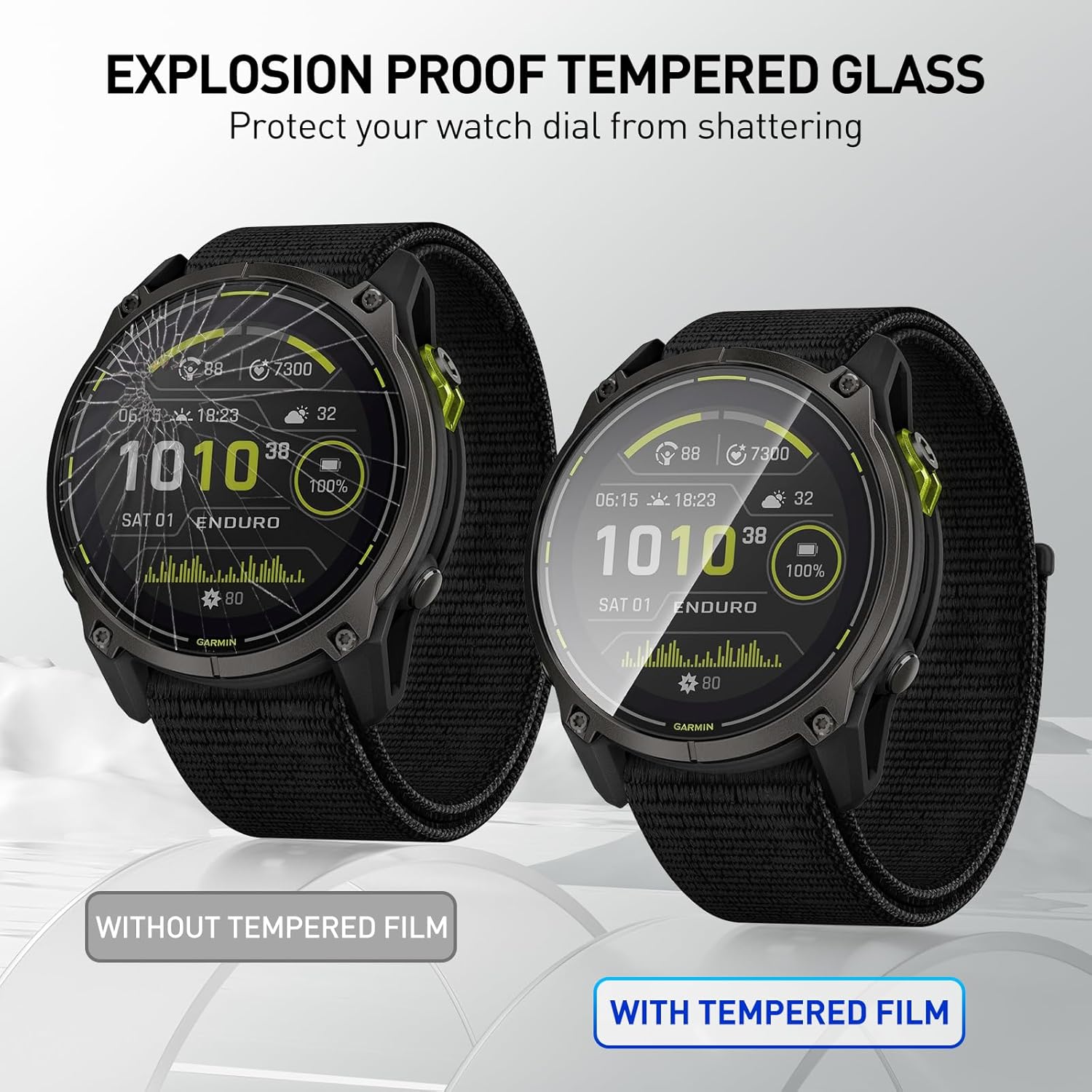 強化ガラスフィルムガーミンエンデューロ 3 スマートウォッチ - Watch Face Protector のレビューと価格