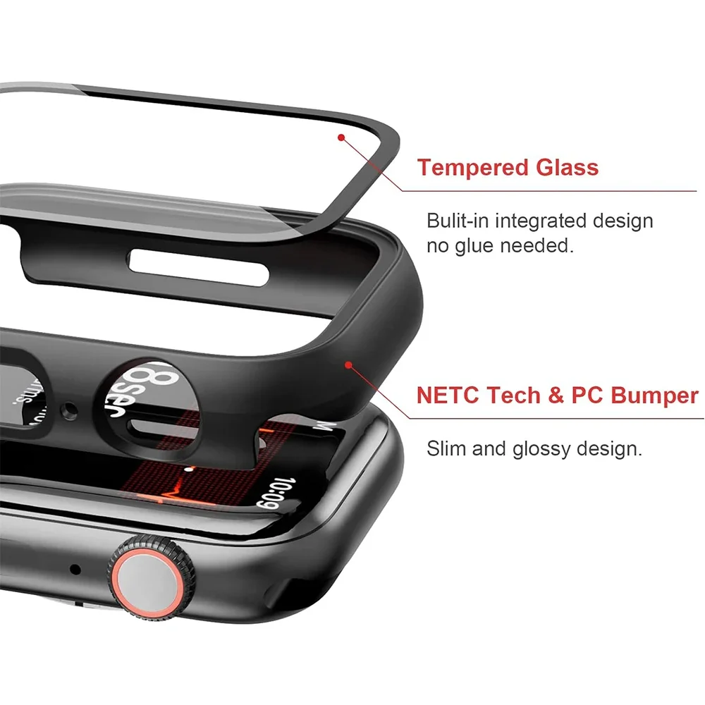 強化ガラススクリーンプロテクターケースカバー Apple W - Watch Case Bumper のレビューと価格