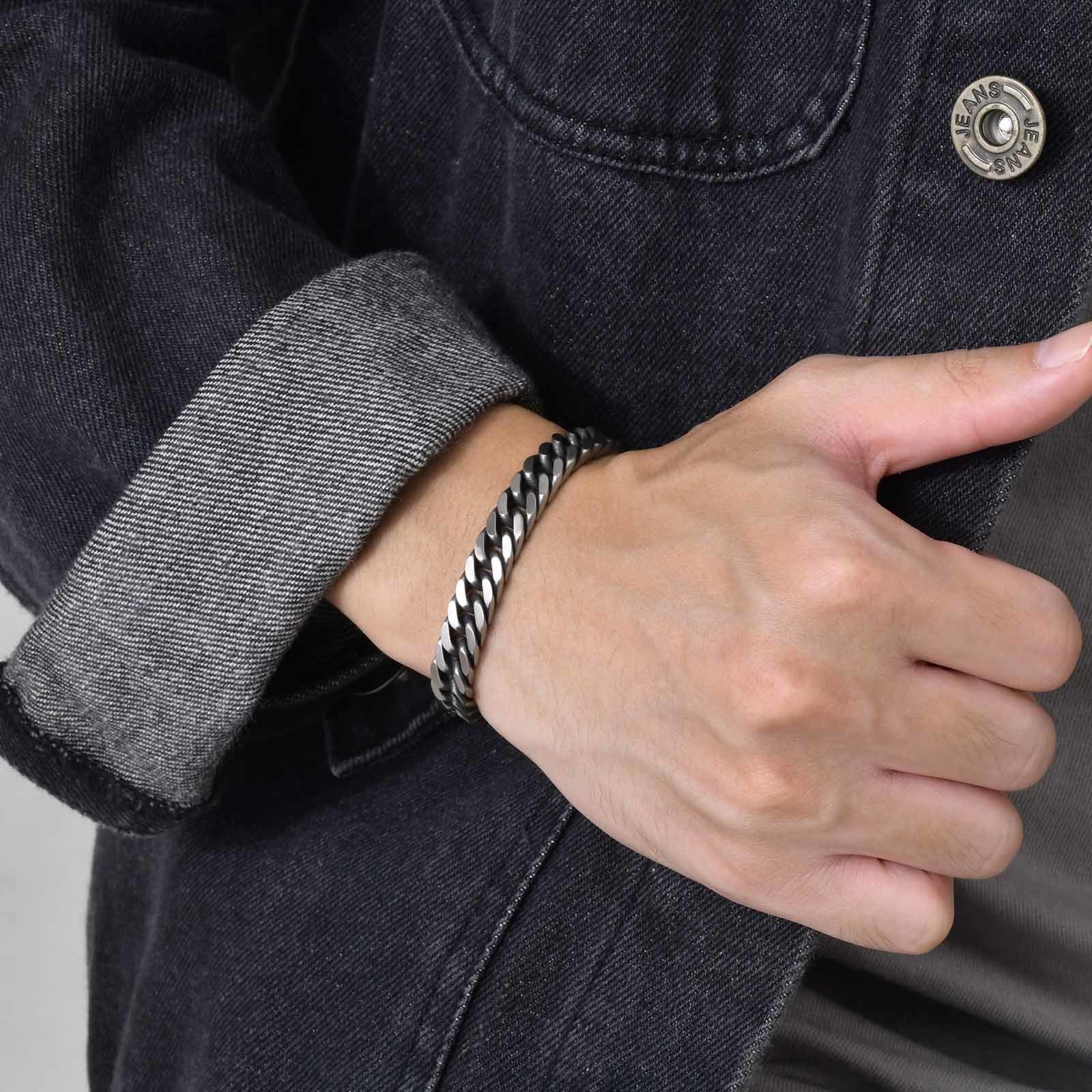 Vnox 分厚いレトロキューバチェーンブレスレット男性用、ヴ - Ceramic Link Bracelet のレビューと価格