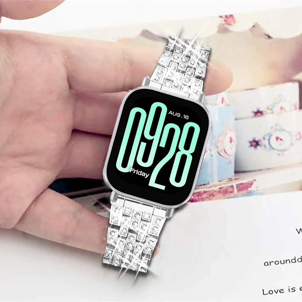 ステンレス鋼ダイヤモンド時計バンド Redmi 時計 5 L - Titan Smartwatch Accessories のレビューと価格