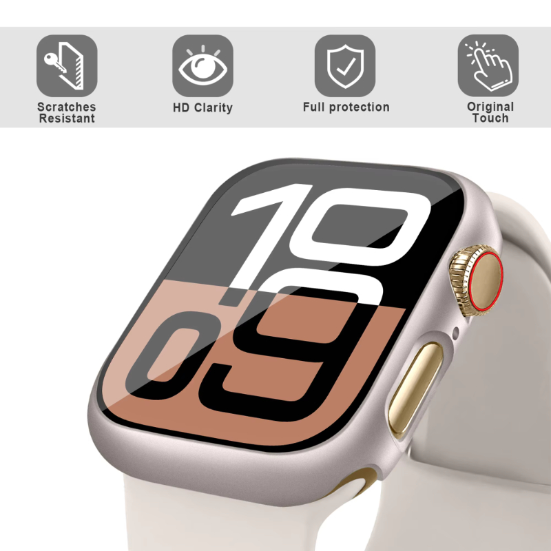 ガラス+ケース Apple Watch 44mm 40mm  - Smartwatch Band Accessories のレビューと価格