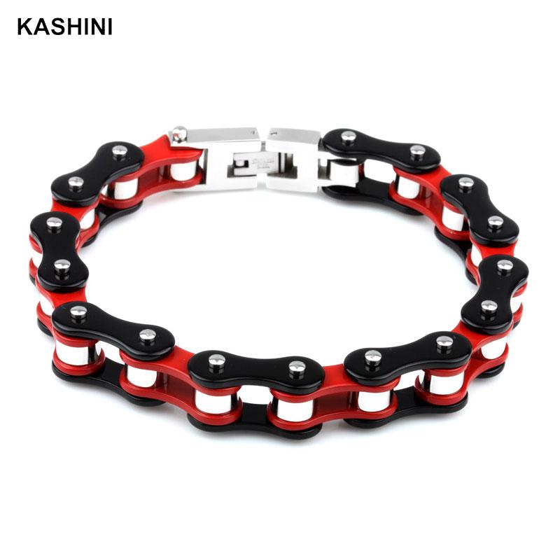 メンズブレスレットバングルパンクバイカー自転車オートバイ多色 - Ceramic Link Bracelet のレビューと価格