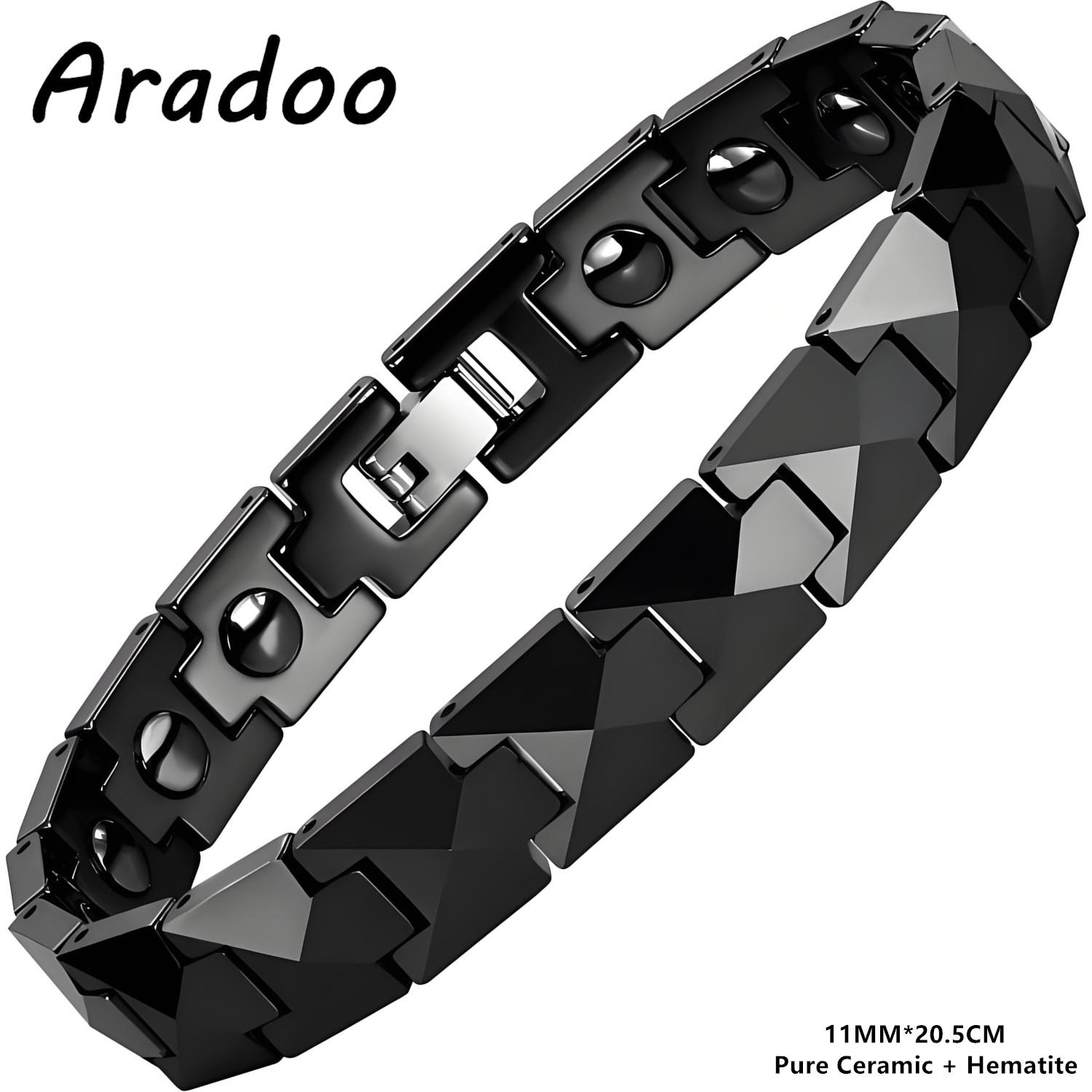 ARADOO プレミアムセラミックブレスレットピラミッド型デ - Ceramic Link Bracelet のレビューと価格