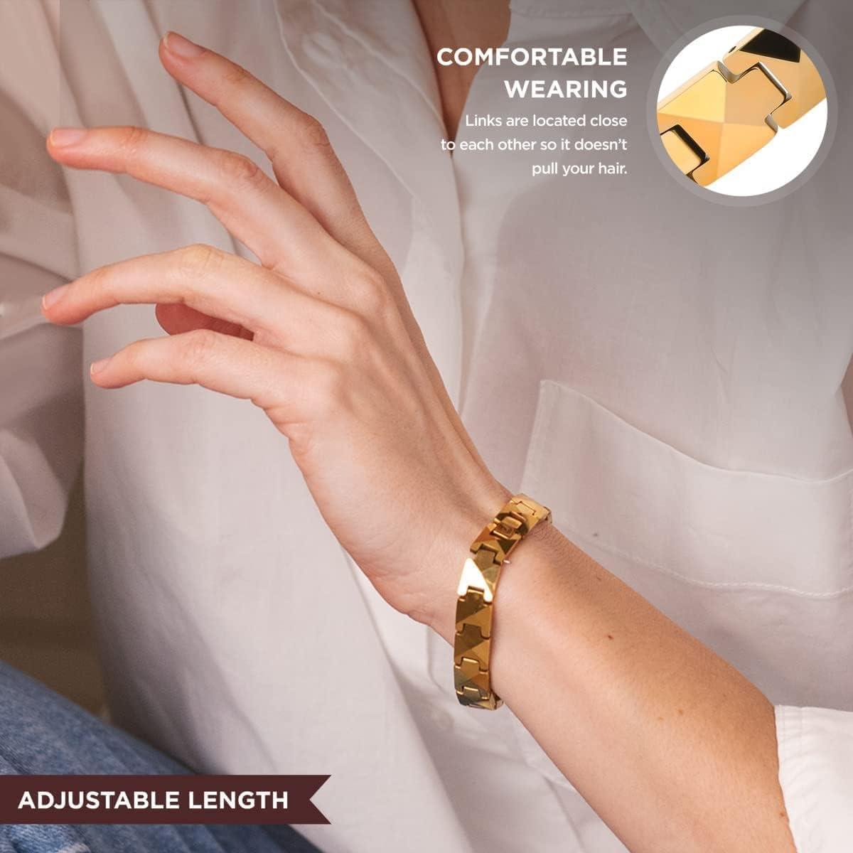 ARADOO プレミアムセラミックブレスレットピラミッド型デ - Ceramic Link Bracelet のレビューと価格