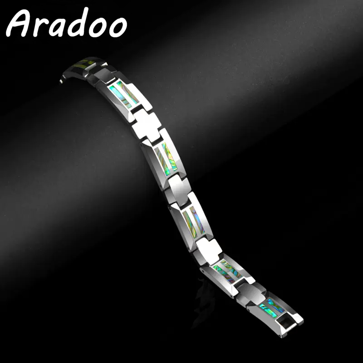 男性用アロンシェルブレスレット,タングステン鋼,黒,セラミッ - Ceramic Link Bracelet のレビューと価格