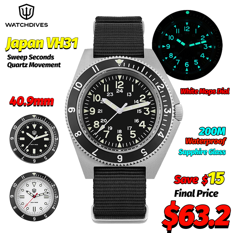 Watchdives WD1972 クォーツ時計サファイア夜 - Accessories With Watch のレビューと価格