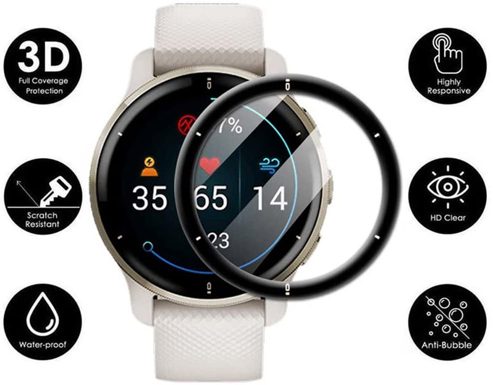 3D 湾曲エッジ保護フィルムガーミン Venu 2 プラスフ - Garmin Smartwatch Accessories のレビューと価格