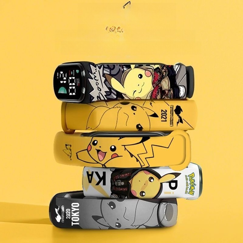 ポケモン漫画柄デジタル腕時計学生用発光防水スポーツウォッチ、 - Accessories With Watch のレビューと価格