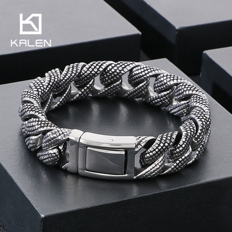 カレン 19-21 センチメートルロングステンレス鋼メンズブ - Ceramic Link Bracelet のレビューと価格