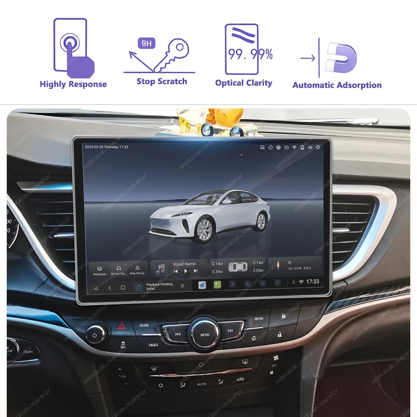カーラジオ用スクリーンプロテクター,カーラジオ,マルチメディ - Screen Protector Film のレビューと価格