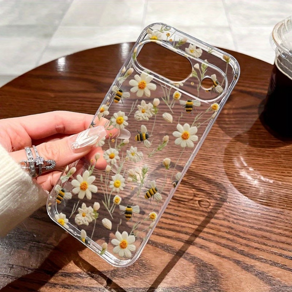 かわいいミツバチの花柄ソフトクリア電話ケース Google  - Google Pixel 8A のレビューと価格